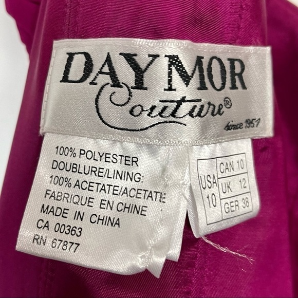 DAYMOR COUTURE 811SC RUFFLE FLORAL ACCENTED SWEETHEART PLEATED STRAPLESS GOWN - Picture 12 of 13